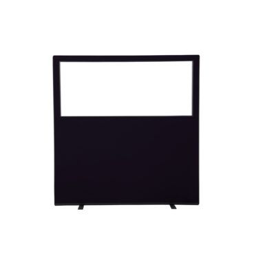 1500mm x 1500mm Glazed Office Screen in Black Fabric