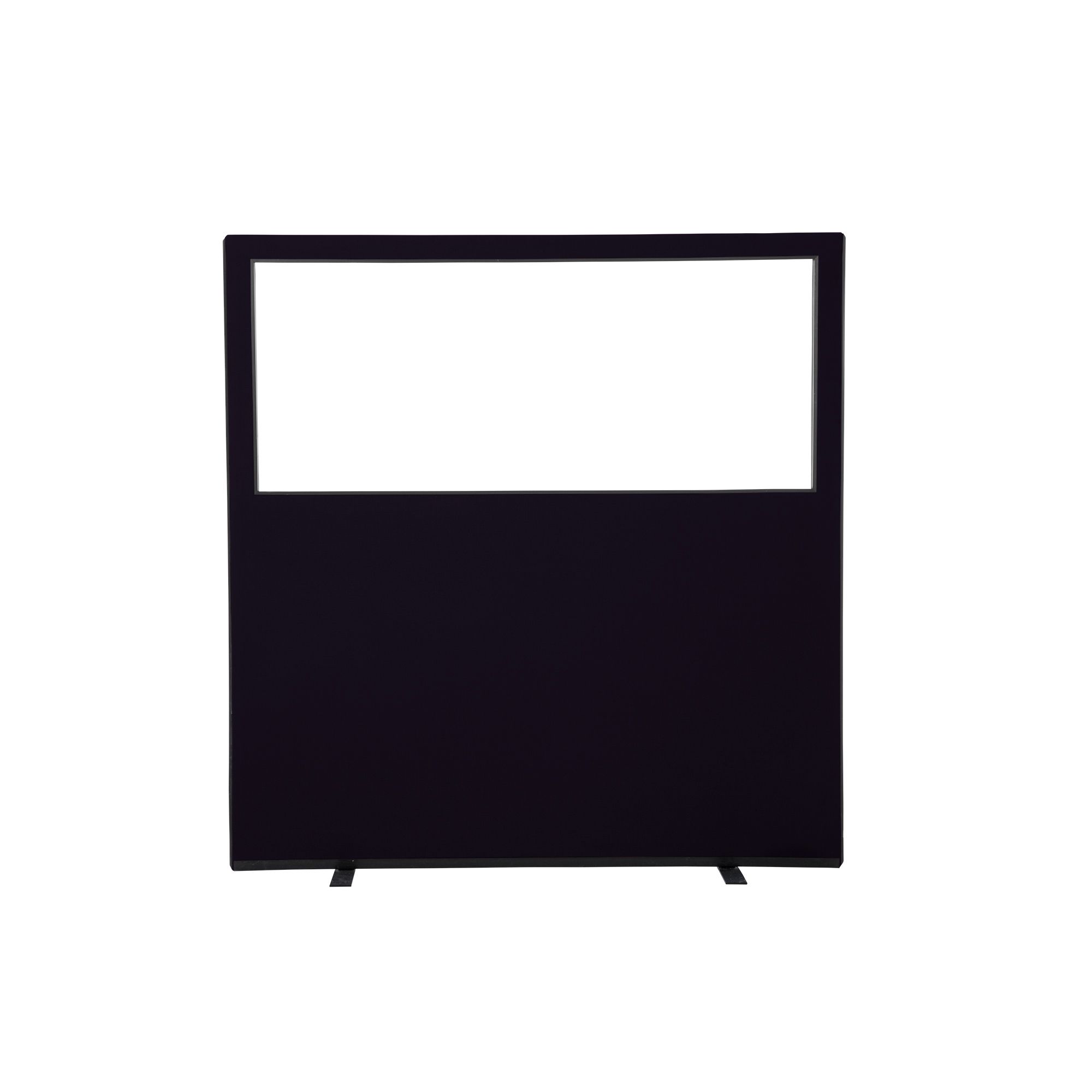 1500x1500 Glazed Screen W Black 1500mm x 1500mm Glazed Office Screen in Black Fabric