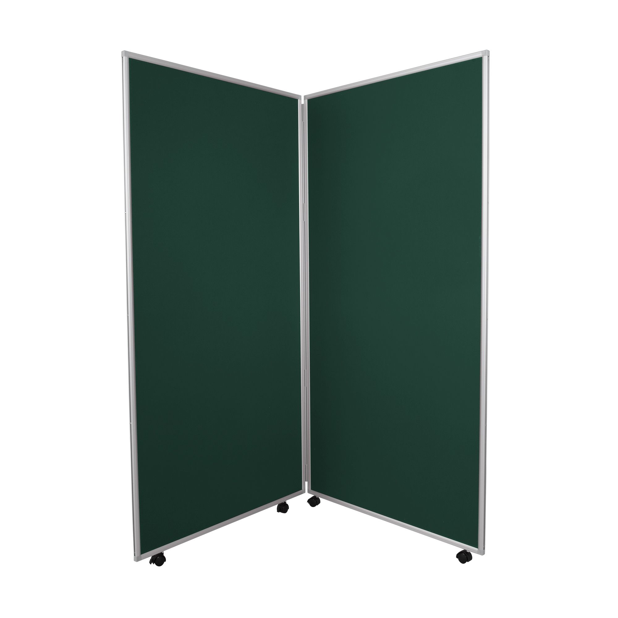 2 Panel Mobile Jumbo Display Boards Bottle Green Aluminium Frame