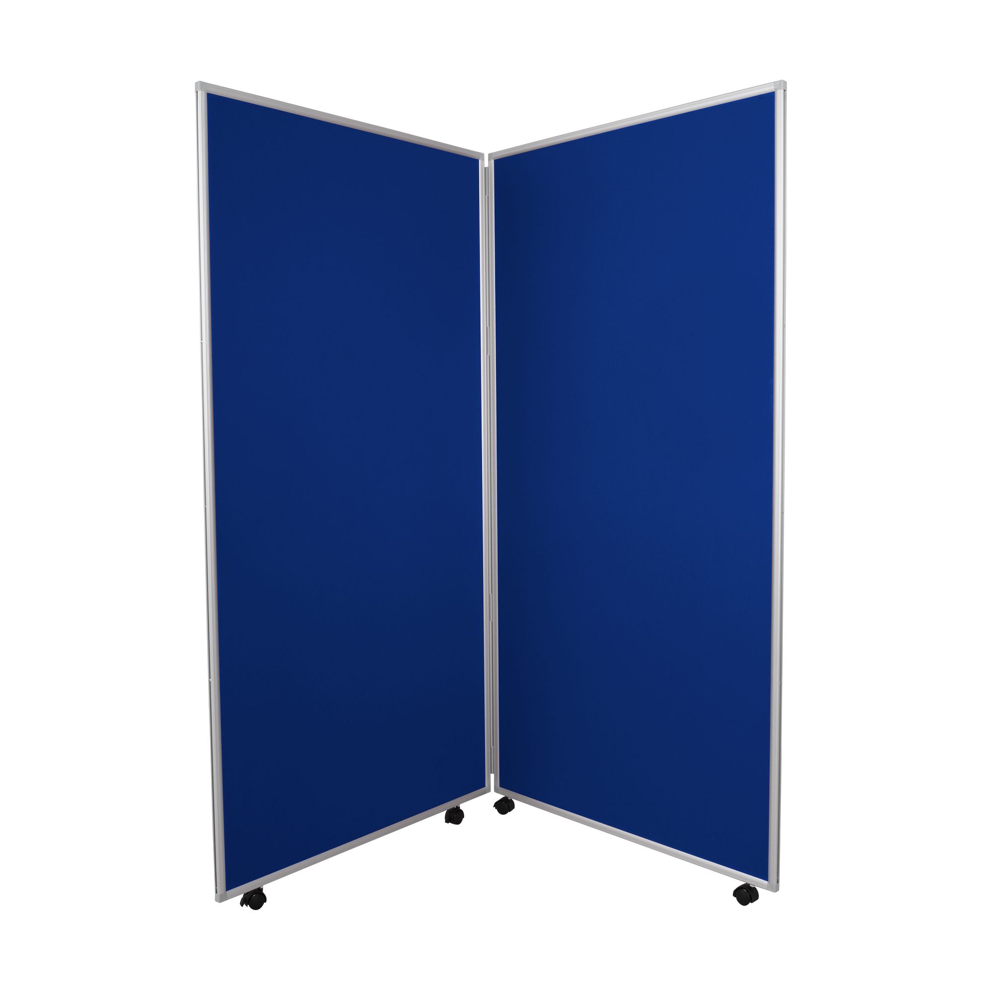 2 Panel Mobile Jumbo Display Boards Navy Aluminium Frame