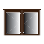 2-bay, external, lockable Man-made Timber noticeboard