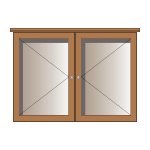 External, lockable oak noticeboard, 2-bay