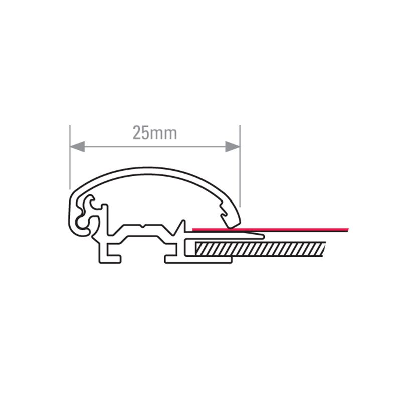 Tamper-proof 25mm aluminium snap frame profile detail