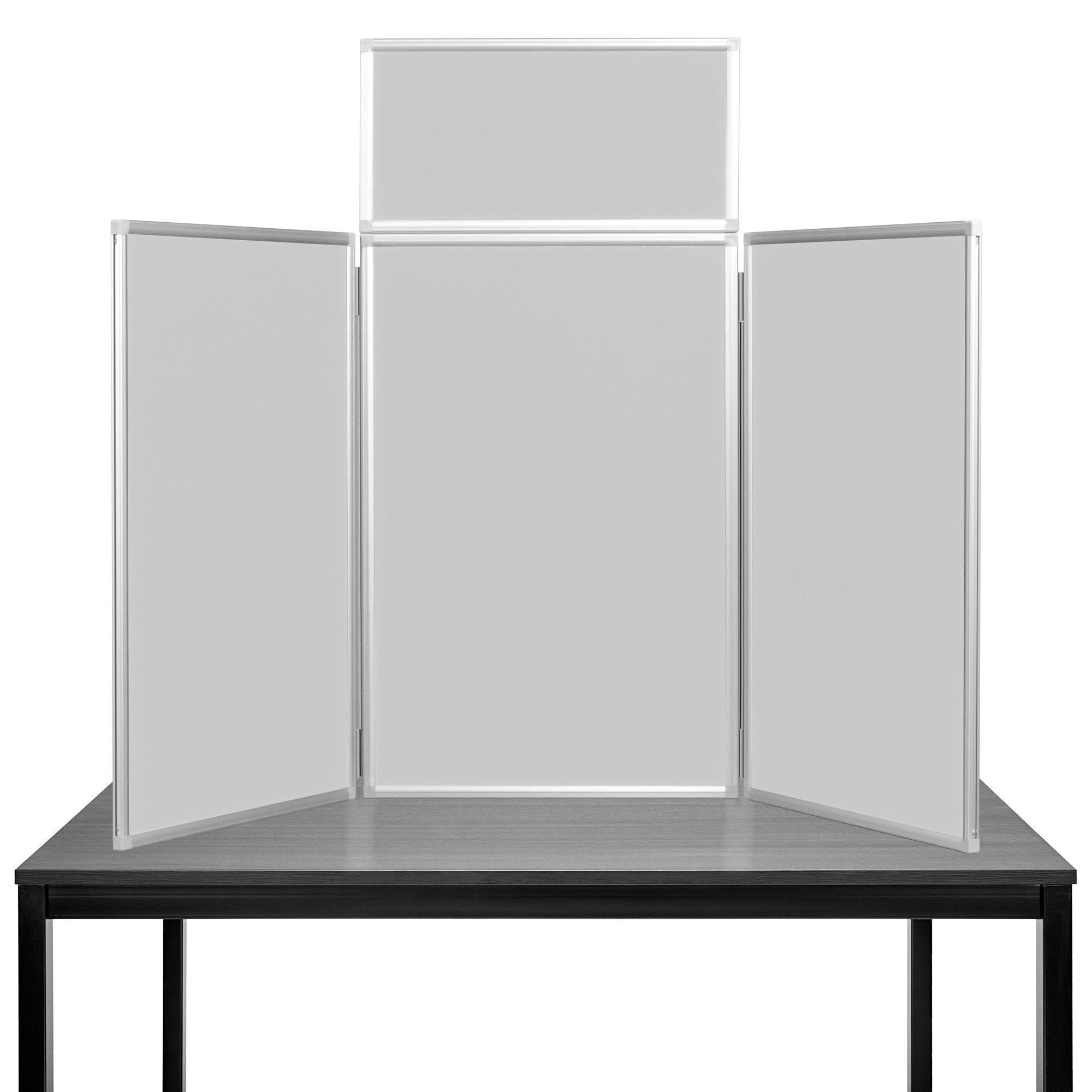 Maxi Desktop Display Boards Grey with an Aluminium Frame