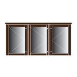 3-bay, external, lockable Man-made Timber noticeboard