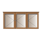 External, lockable oak noticeboard, 3-bay