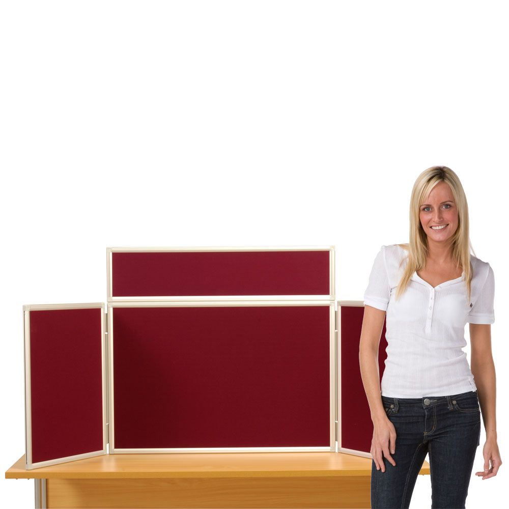 Midi Desktop Display Boards aluminium frame wine fabric