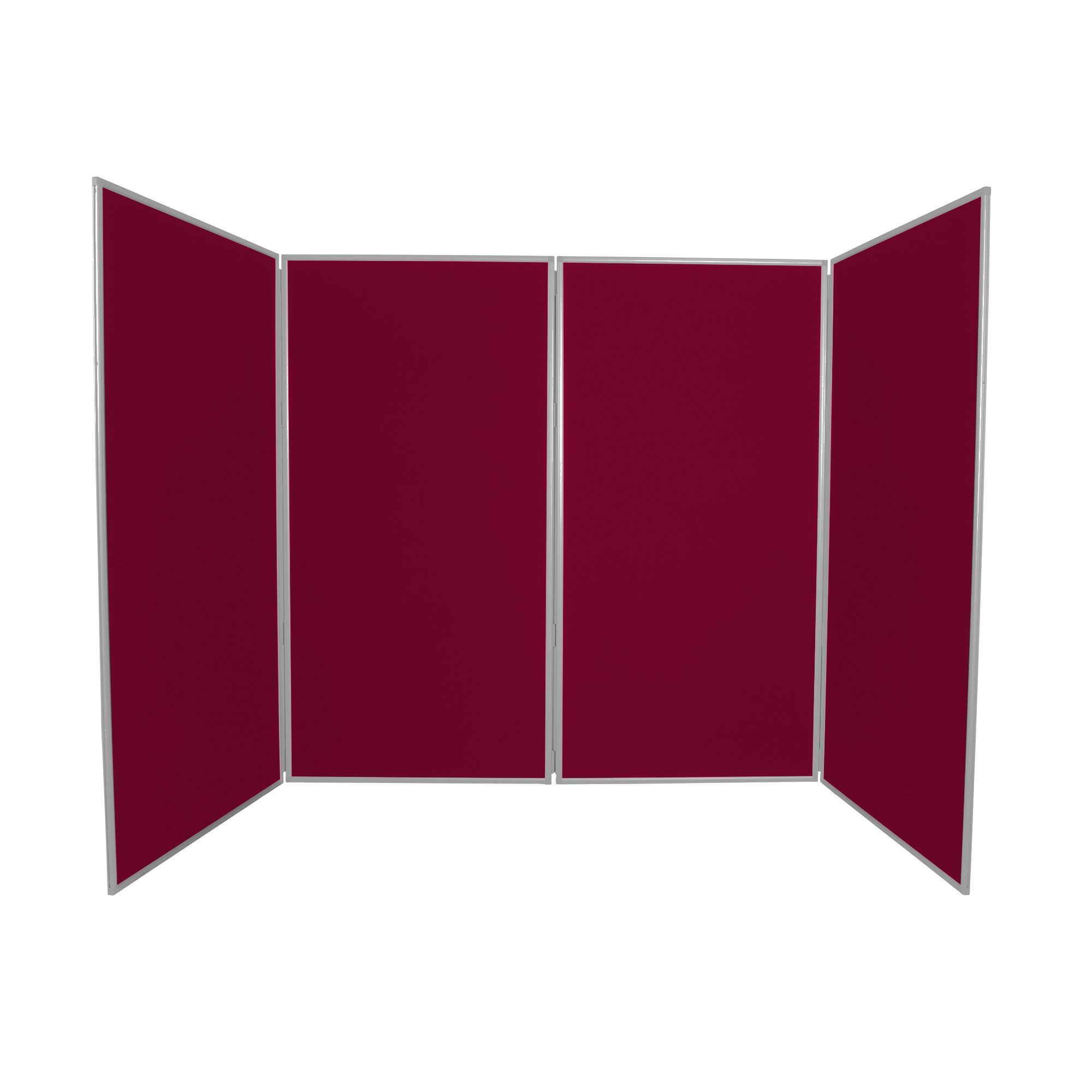 4 Panel Jumbo Display Board Wine with Grey Frame
