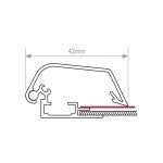 Tamper-proof 42mm aluminium snap frame profile detail