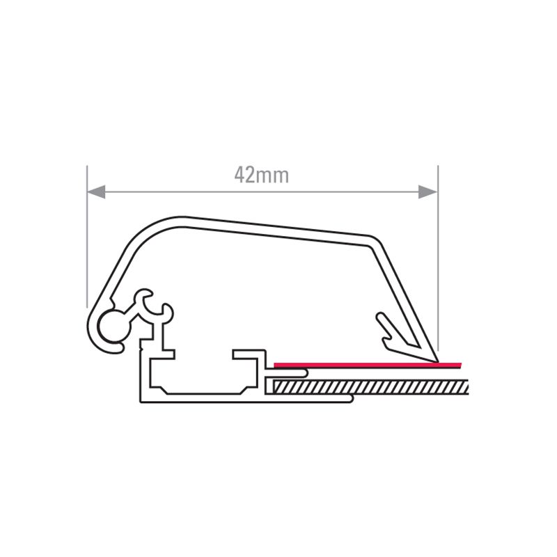 Tamper-proof 42mm aluminium snap frame profile detail