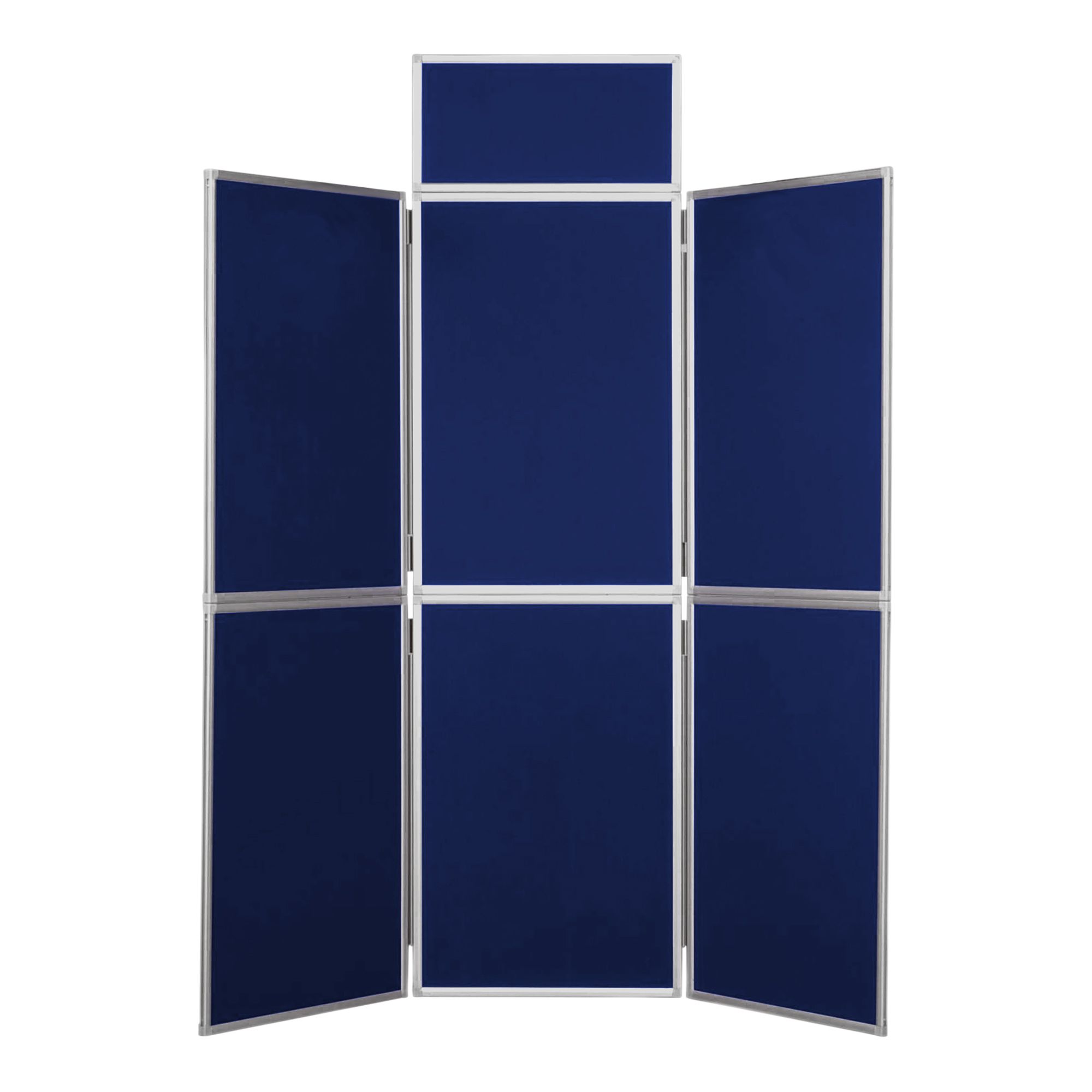 Aluminium Framed 6 Panel Folding Display Boards Navy Blue Fabric