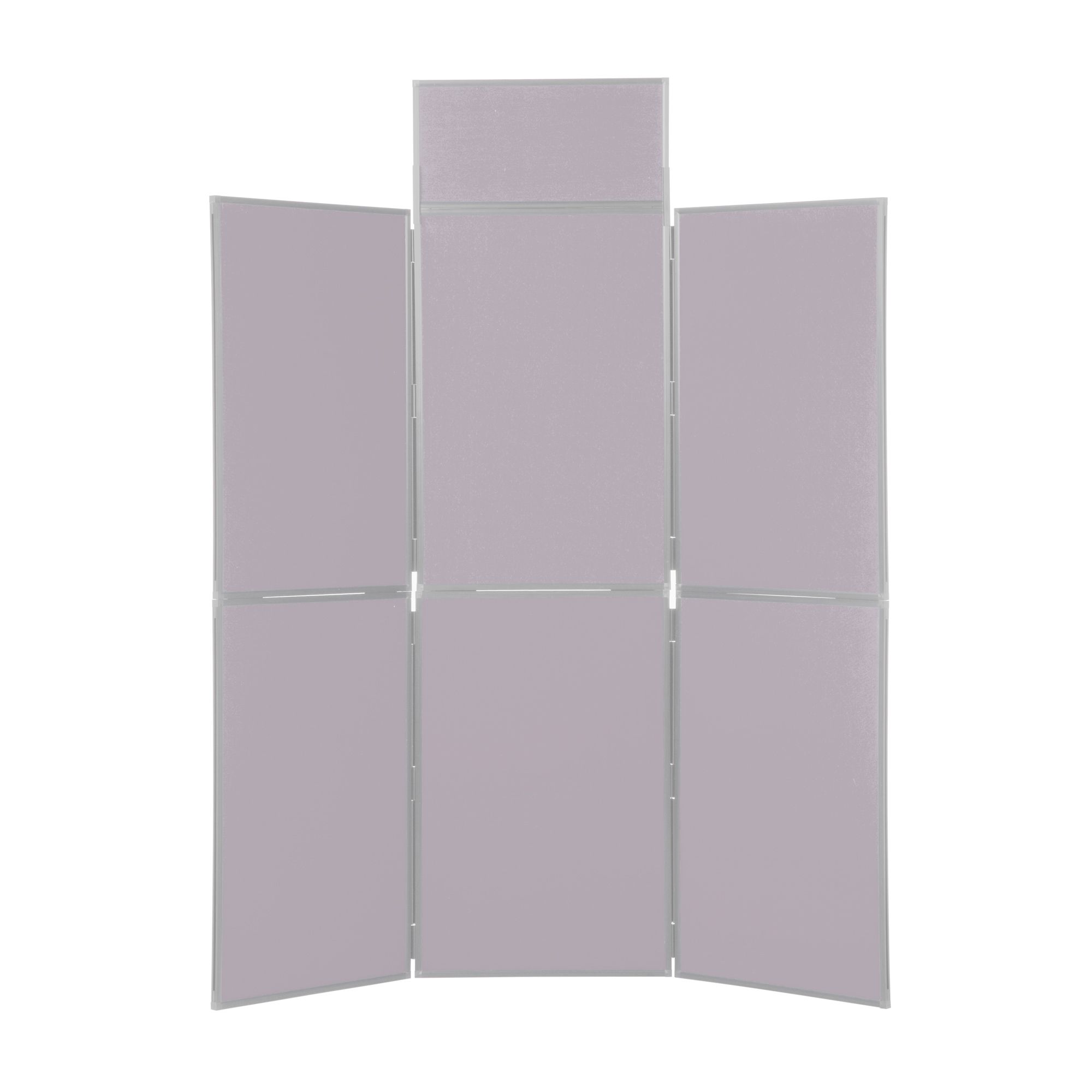 Folding Display Boards PVC Frame Grey Fabric Grey Frame