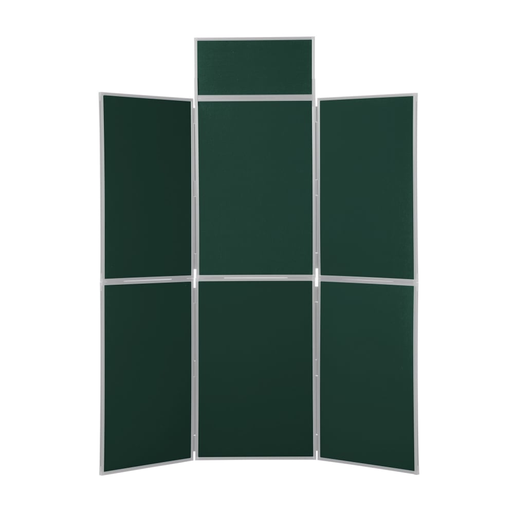 Folding Display Boards PVC Frame Bottle Green Fabric Grey Frame