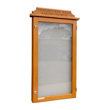 6 x A4 oak noticeboard, portrait format with engraveed header, Ebbesbourne Wake Parish Council