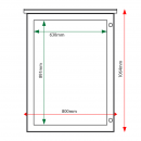 External & internal dimensions of 9 x A4 oak noticeboard