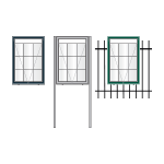 Available mounting options for A-Max aluminium noticeboards