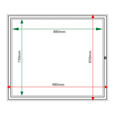External & internal dimensions of AF30-8A4N Aluminium Noticeboard