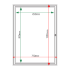 External & internal dimensions of AF30-A1 Aluminium Noticeboard