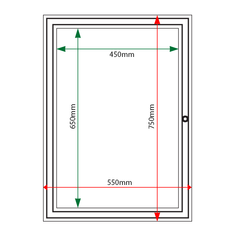 External & internal dimensions of