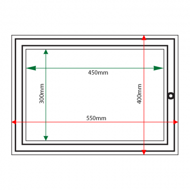External & internal dimensions of AF30-A3 Aluminium Noticeboard