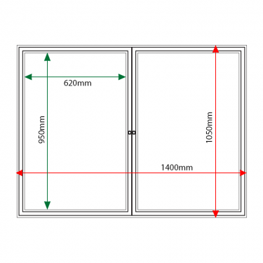 External & internal dimensions of AF30-DA1 Aluminium Noticeboard