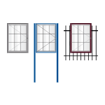 Available mounting options for AF30 aluminium noticeboards