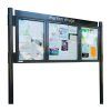3 bay, single or double-sided, A2/6 x A4/A2, A-Multi Contemporary aluminium noticeboard
