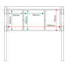 External & internal dimensions of AF30MC-262 Aluminium Noticeboard
