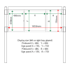 External & internal dimensions of AF30MC-2621G Aluminium Noticeboard, (end bay glazed)