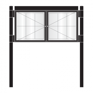 2 bay, single or double-sided, 6 x A4, A-Multi Contemporary aluminium noticeboard