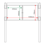 External & internal dimensions of AF30MC-D6A4 Aluminium Noticeboard