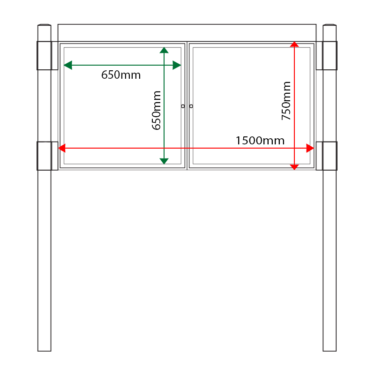 External & internal dimensions of AF30MC-D6A4 Aluminium Noticeboard