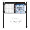 2 bay, single-sided, 6 x A4, A-Multi Contemporary, aluminium noticeboard, 1 bay glazed, showing encapsulation option in unglazed bay