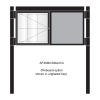 2 bay, single-sided, 6 x A4, A-Multi Contemporary, aluminium noticeboard, 1 bay glazed, showing pinboard option in unglazed bay