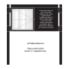 2 bay, single-sided, 6 x A4, A-Multi Contemporary, aluminium noticeboard, 1 bay glazed, showing sign panel option in unglazed bay
