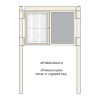 2 bay, single-sided, 4 x A4, A-Multi Contemporary, aluminium noticeboard, 1 bay glazed, showing pinboard option in unglazed bay