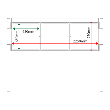 External & internal dimensions of AF30MC-T6A4 Aluminium Noticeboard