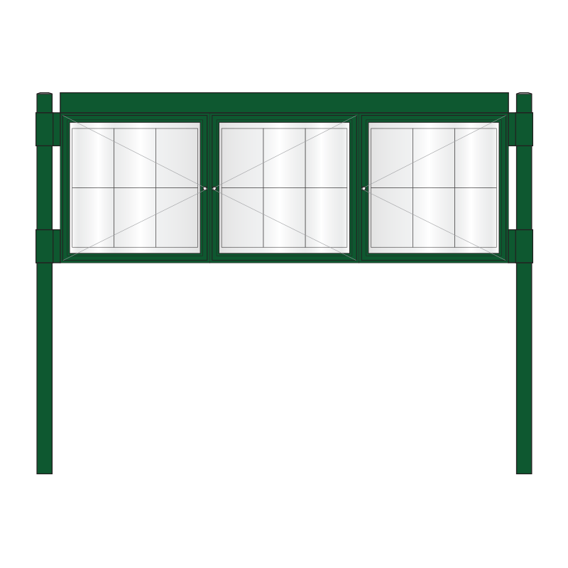 AF30MC-T6A4 3 bay, single or double-sided, 6 x A4, A-Multi Contemporary aluminium noticeboard