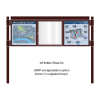 3 bay, single-sided, 6 x A4, A-Multi Contemporary aluminium noticeboard, 1 bay glazed, showing encapsulation option in unglazed bays