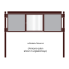 3 bay, single-sided, 6 x A4, A-Multi Contemporary aluminium noticeboard, 1 bay glazed, showing pinboard option in unglazed bays