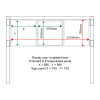 External & internal dimensions of AF30MC-T6A41G Aluminium Noticeboard, (centre bay glazed)