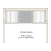 3 bay, single-sided, 6 x A4, A-Multi Contemporary aluminium noticeboard, 2 bays glazed, showing pinboard option in unglazed bay
