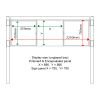 External & internal dimensions of AF30MC-T6A42G Aluminium Noticeboard, (centre bay unglazed)