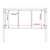 External & internal dimensions of AF30MC-TA1 Aluminium Noticeboard