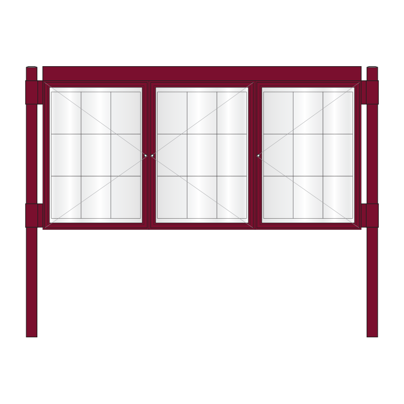 AF30MC-TA1 3 bay, single-sided, A1, A-Multi Contemporary aluminium noticeboard