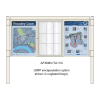 A-Multi Contemporary aluminium noticeboard, 1 bay glazed, showing encapsulation option in unglazed bays