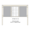 A-Multi Contemporary aluminium noticeboard, 1 bay glazed, showing pinboard option in unglazed bays