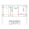 External & internal dimensions of AF30MC-TA11G Aluminium Noticeboard, (centre bay glazed)