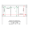 External & internal dimensions of AF30MC-TA12G Aluminium Noticeboard, (centre bay unglazed)