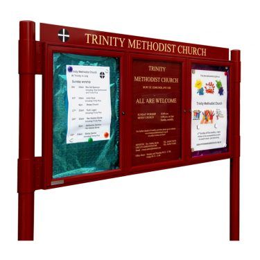 2 bay, single or double-sided, A2, A-Multi Contemporary aluminium noticeboard